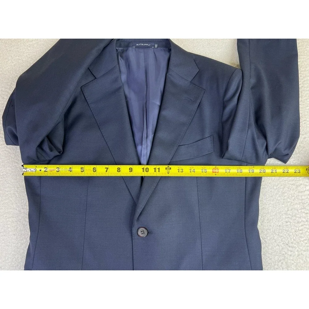 Suitsupply Suit Jacket Mens 40S Navy Blue Wool Lazio Slim Fit Super 110s